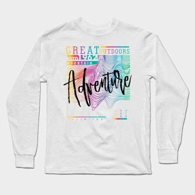 Great Outdoor Adventure mountain typography Long Sleeve T-Shirt by SSSD